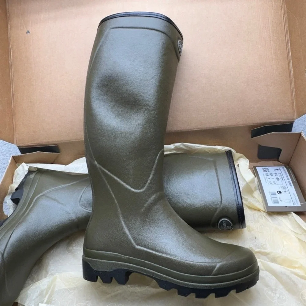 Le Chameau Boots Country Cross Jersey Mens 7.5 Waterproof Rubber Wellington